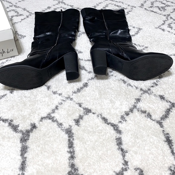 Style & Co. Leather Closed Toe Mid-Calf Boots - Picture 3 of 8